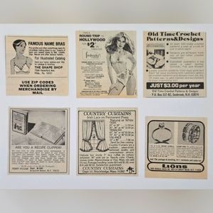 1980 Vintage Print Ads Lot of 6 Frederick Of Hollywood, Crochet, Bras, Jewelry